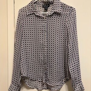 About A Girl Navy Polka Dot Button Down Shirt